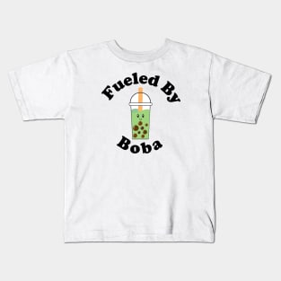 Fueled By Boba Cute Matcha Boba Milk Tea Kids T-Shirt